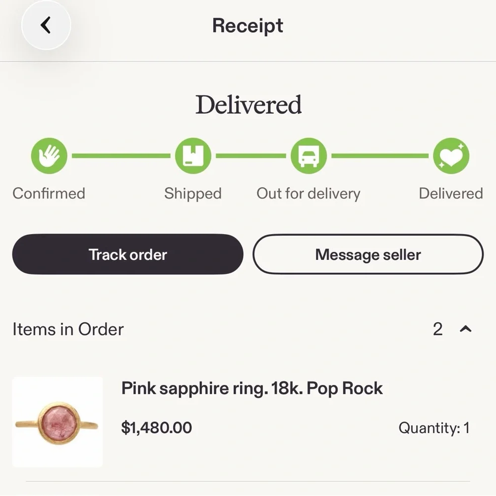 18k Gold Pink Sapphire Ring - Picture 6 of 8